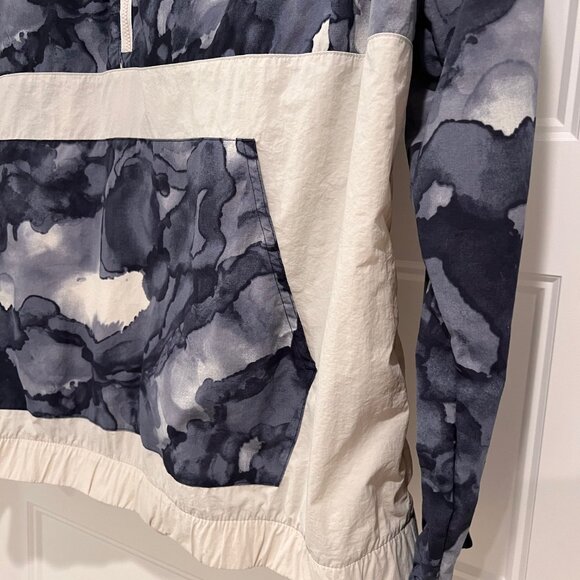 New Balance Women Blue & White Abstract Hooded Windbreaker, 2X - Picture 6 of 9